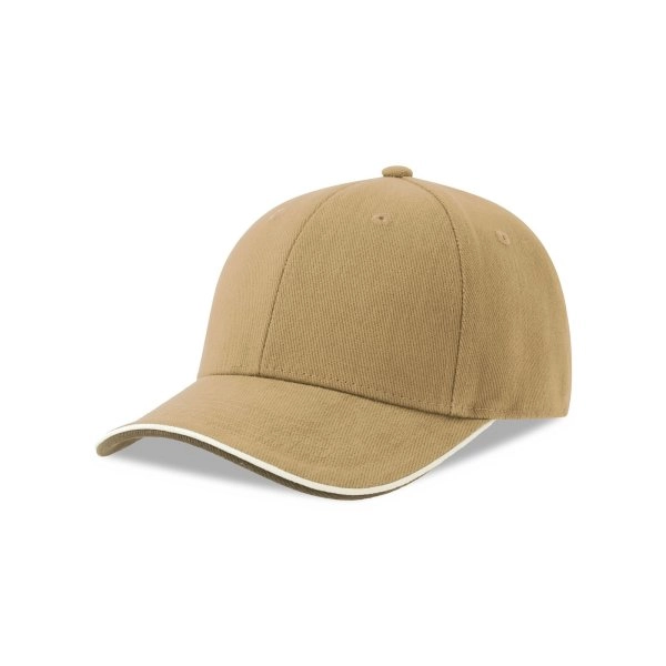 Immagine Cappello a 6 pannelli in cotone twill spazzolato effetto pesca - Pilot piping sandwich-S