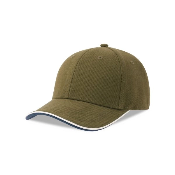 Immagine Cappello a 6 pannelli in cotone twill spazzolato effetto pesca - Pilot piping sandwich-S