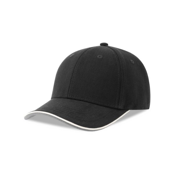Immagine Cappello a 6 pannelli in cotone twill spazzolato effetto pesca - Pilot piping sandwich-S