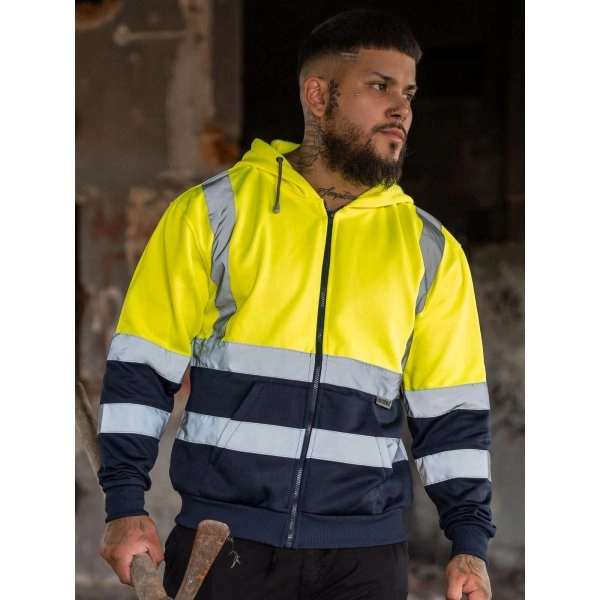 Immagine Felpa con cappuccio Hi-Vis con due strisce riflettenti larghe 5 cm - Hi-Vis Zipper Hoodie