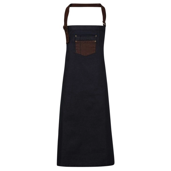 Immagine Division Waxed Look Denim With Faux Leather ather