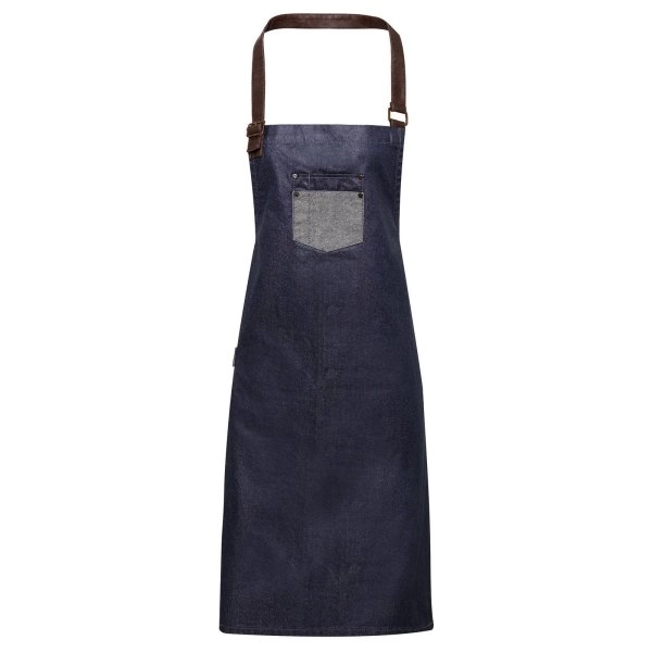 Immagine Division Waxed Look Denim With Faux Leather ather