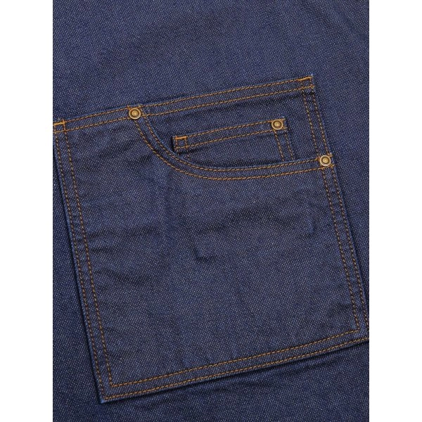 Immagine District Waxed Look Denim Bib Apron
