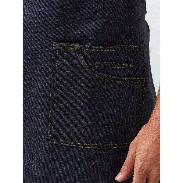 Immagine District Waxed Look Denim Bib Apron