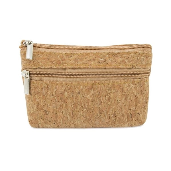 PORTAMONETE SUGHERO DOPPIA ZIP NATUR