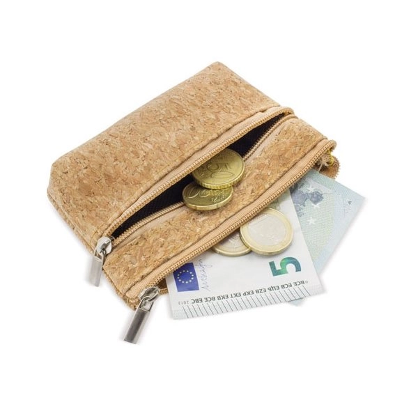 Immagine PORTAMONETE SUGHERO DOPPIA ZIP NATUR