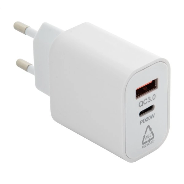 Recharge Caricabatterie USB da parete in ABS riciclato (RABS)