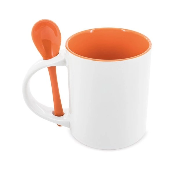 TAZZA SUBLIMAZIONE ROTONDA CON CUCCHIAIO 