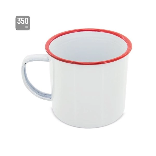 TAZZA DI METALLO SMALTATO CON BORDINO 