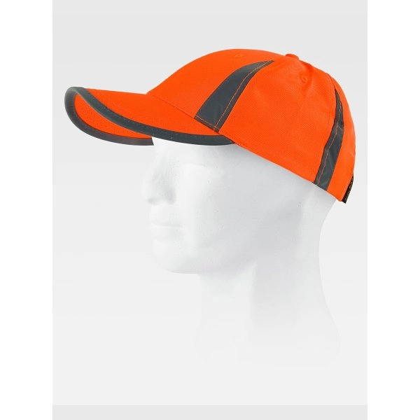 CAPPELLO VISIERA CURVA 6 PANNELLI ALTA VISIBILITA