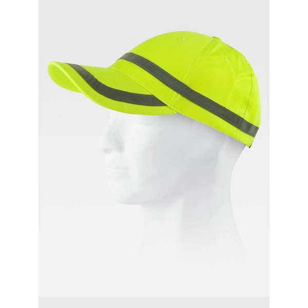 CAPPELLO VISIERA CURVA 6 PANNELLI ALTA VISIBILITA