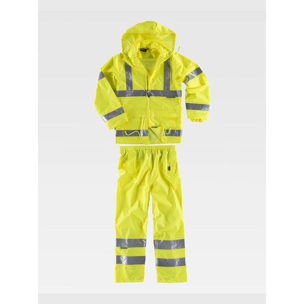 Immagine COMPLETO IMPERMEABILE GIACCA + PANTALONE ALTA VISIBILITA CLASSE 3