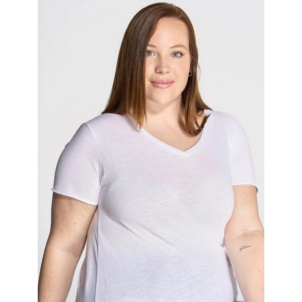 T-SHIRT DONNA MANICA CORTA COLLO A V CURVES