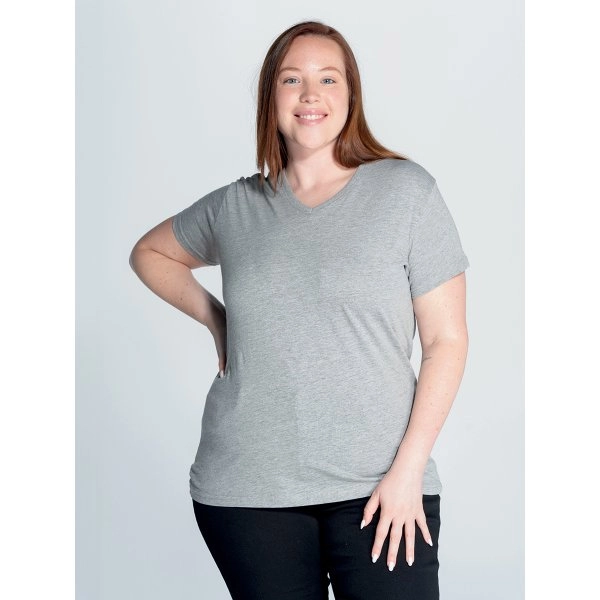 T-SHIRT DONNA MANICA CORTA COLLO A V CURVES