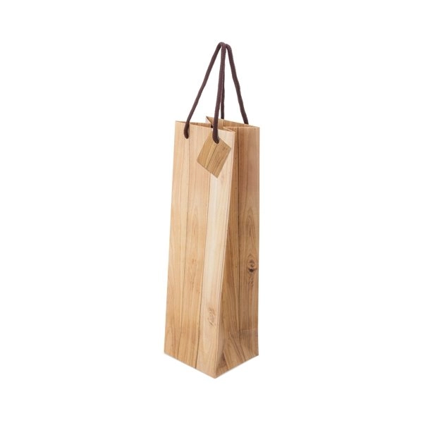 Immagine BUSTA IN CARTA EFFETTO LEGNO 1 BOTTIGLIA 