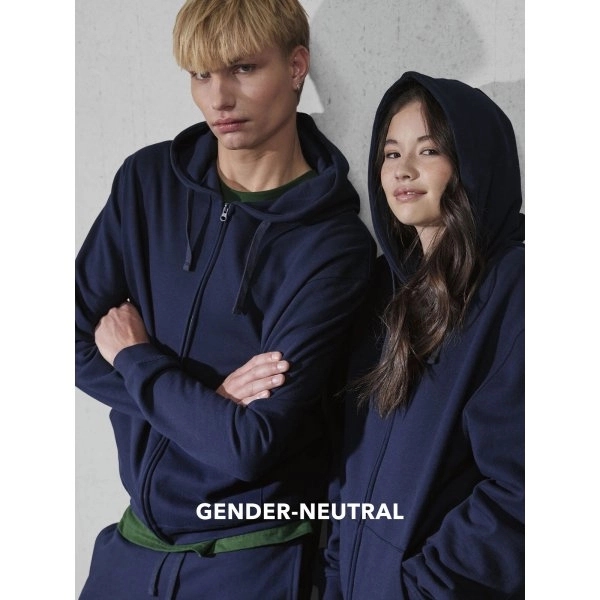 Immagine Felpa cappuccio con zip, modello sostenibile di genere neutro, - B&C ID.334 Zip Hood
