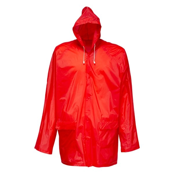 Immagine Impermeabile in PVC goffrato, con cappuccio e 2 tasche frontali, inserito in bustina