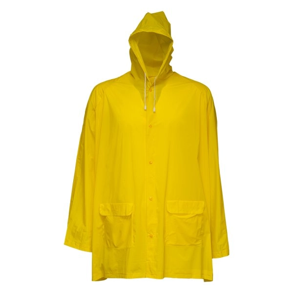 Immagine Impermeabile in PVC goffrato, con cappuccio e 2 tasche frontali, inserito in bustina