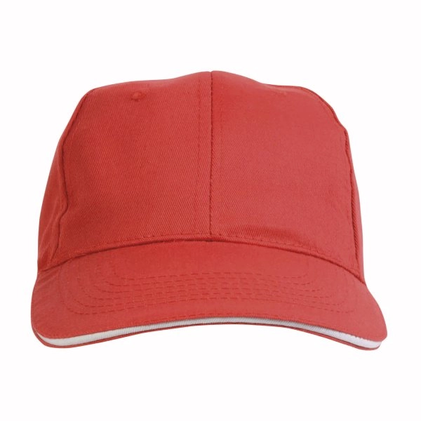 Immagine Cappellino in cotone/polyester, 6 pannelli con visiera sandwich