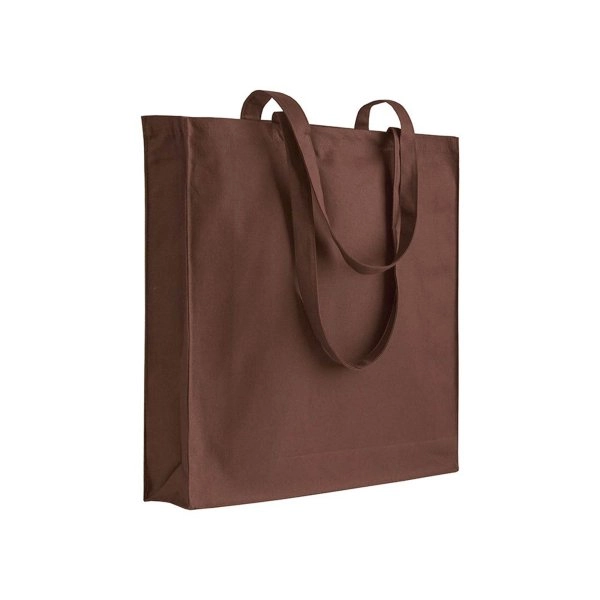 Immagine Shopper con soffietto in cotone 220 g/m2, manici lunghi