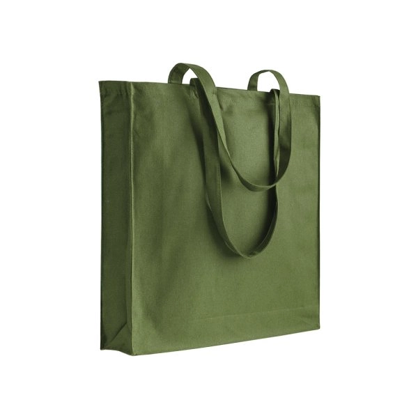 Immagine Shopper con soffietto in cotone 220 g/m2, manici lunghi