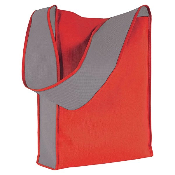 Immagine Shopper bicolore in TNT, tracolla e soffietto
