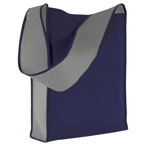 Immagine Shopper bicolore in TNT, tracolla e soffietto