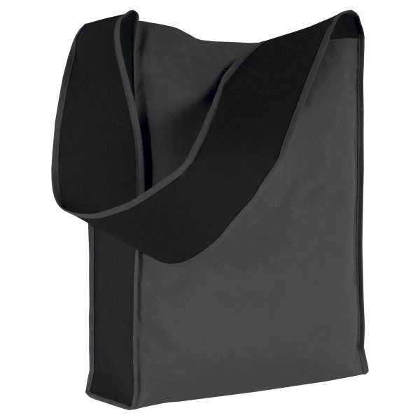 Immagine Shopper bicolore in TNT, tracolla e soffietto