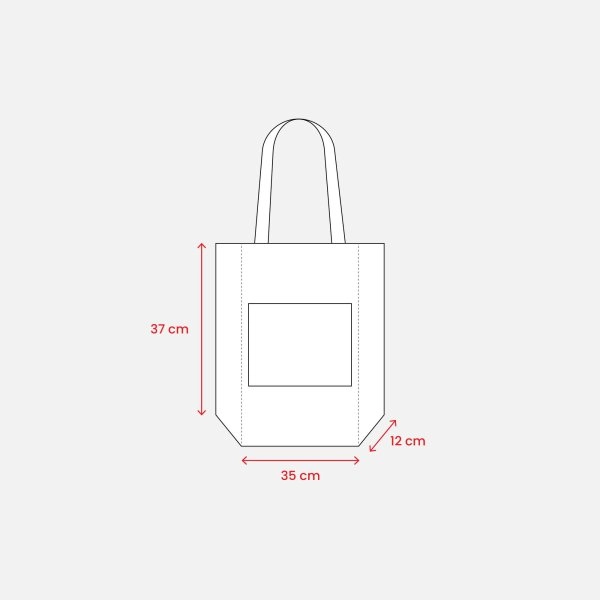 Immagine Shopper con soffietto alla base in Juta con manici e tasca esterna (18 x 15 cm) in cotone