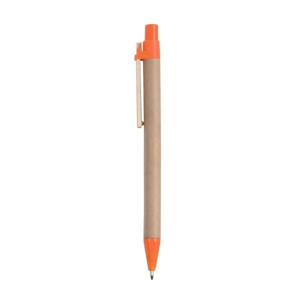 Immagine Penna a scatto, in cartoncino, con clip in legno