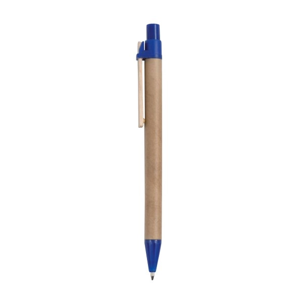 Immagine Penna a scatto, in cartoncino, con clip in legno