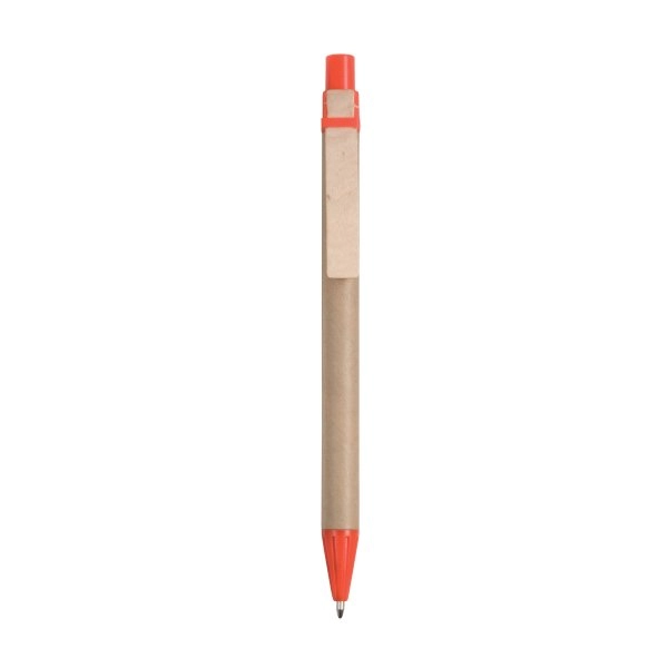 Immagine Penna a scatto, in cartoncino, con clip in legno