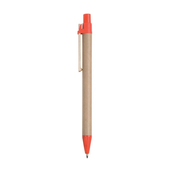 Immagine Penna a scatto, in cartoncino, con clip in legno