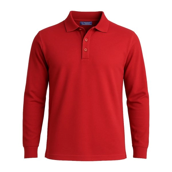 Immagine Polo piqué di cotone 100% 180 g/m2, manica lunga, tinta unita