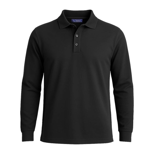 Immagine Polo piqué di cotone 100% 180 g/m2, manica lunga, tinta unita