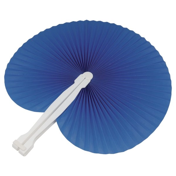 Immagine Ventaglio in carta colorata con manico in plastica bianca, lunghezza cm 26