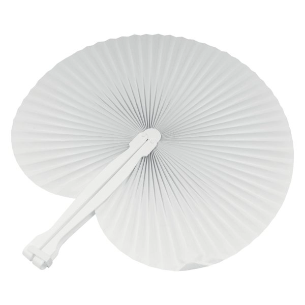 Immagine Ventaglio in carta colorata con manico in plastica bianca, lunghezza cm 26