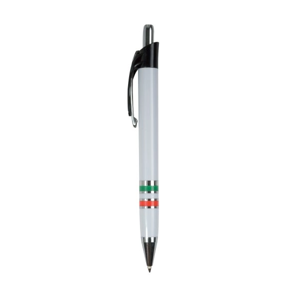 Immagine Penna a scatto in plastica con impugnatura tricolore (Italia, Francia, Spagna)
