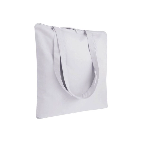 Immagine Shopper in cotone 220 g/m2, manici lunghi e chiusura con zip