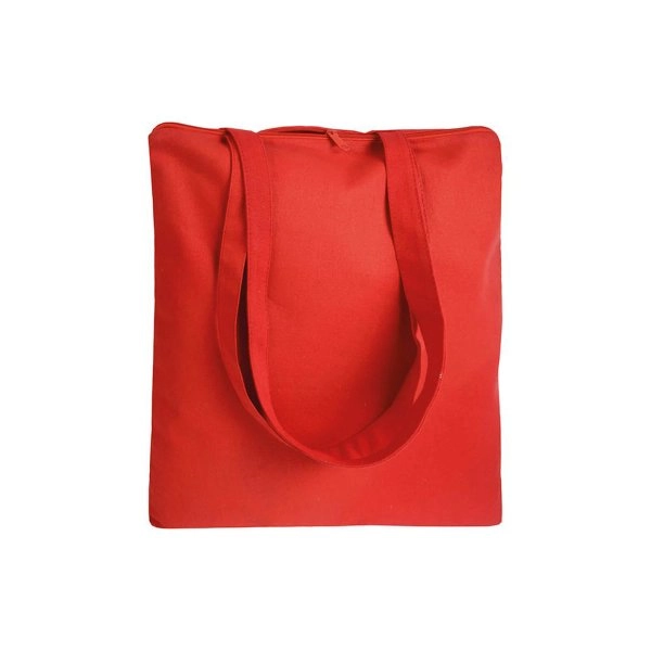 Immagine Shopper in cotone 220 g/m2, manici lunghi e chiusura con zip