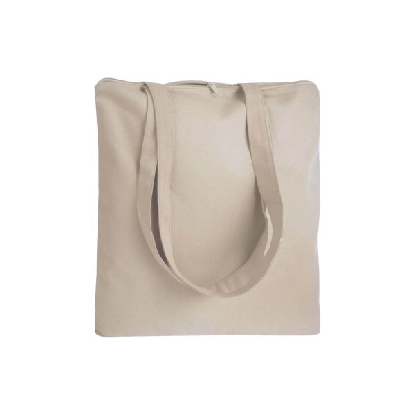 Immagine Shopper in cotone 220 g/m2, manici lunghi e chiusura con zip