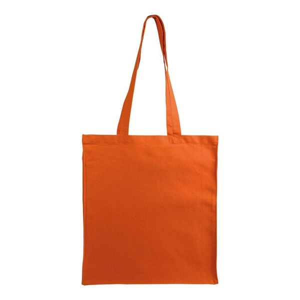 Immagine Shopper con soffietto in cotone 220 g/m2, manici lunghi e chiusura con zip