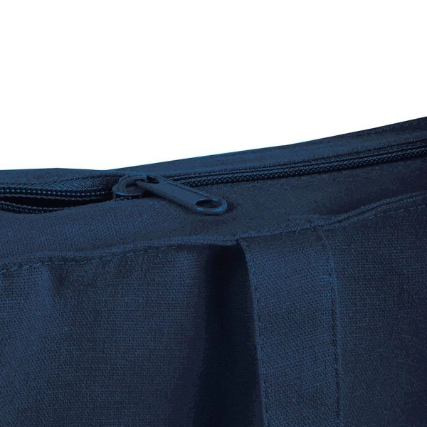 Immagine Shopper con soffietto in cotone 220 g/m2, manici lunghi e chiusura con zip