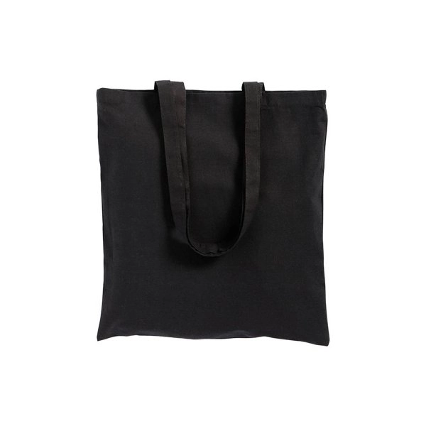 Immagine Shopper con soffietto in cotone 220 g/m2, manici lunghi e chiusura con zip