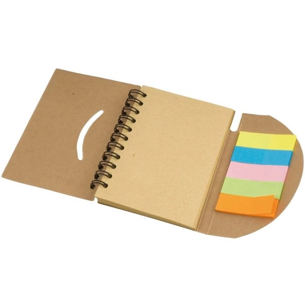 Immagine Block notes ad anelli in carta riciclata (60 pag.) con foglietti adesivi