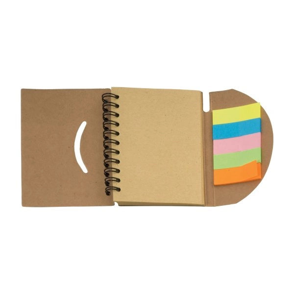 Immagine Block notes ad anelli in carta riciclata (60 pag.) con foglietti adesivi
