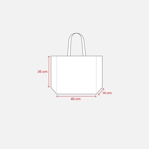 Immagine Shopper con soffietto in PP laminato 120 g/m2, manici lunghi a nastro
