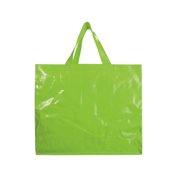 Immagine Shopper con soffietto in PP laminato 120 g/m2, manici lunghi a nastro