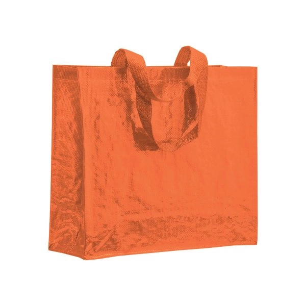Immagine Shopper con soffietto in PP laminato 120 g/m2, manici lunghi a nastro