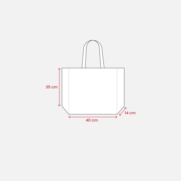 Immagine Shopper con soffietto in PP laminato 120 g/m2, manici lunghi a nastro